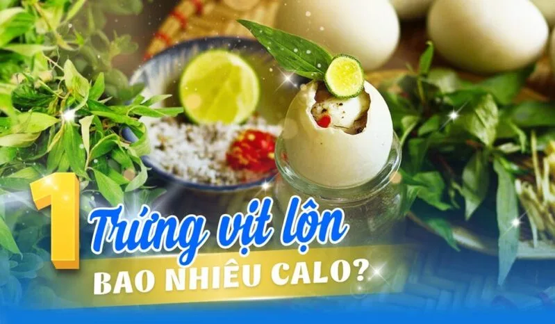 Một quả trứng vịt lộn thường cung cấp khoảng 182–188 kcal cùng khoảng 13–14 g protein và lượng chất béo đáng kể.